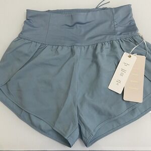 Women's Love Tree Running Shorts Blue Pull‎ On Athletic Lined High waisted Small